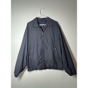 VTG Men's London Fog Navy Blue Water Resistant Lightweight Windbreaker Jacket L